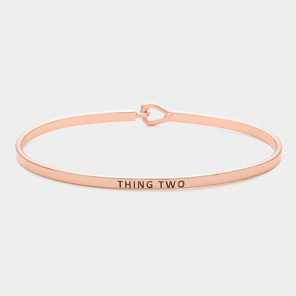 Madeline Love Rose Gold "Thing Two" Thin Brass Metal Hook Bracelet - Bracelets