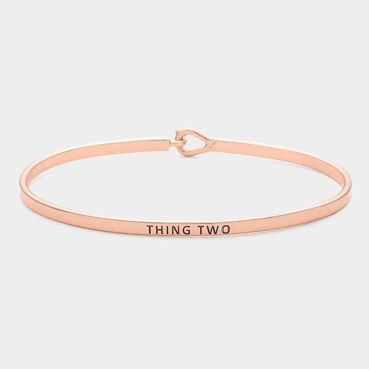 Madeline Love Rose Gold "Thing Two" Thin Brass Metal Hook Bracelet - Bracelets