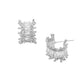 Madeline Love Clear, Rhodium, White Gold White Gold Dipped Luxe CZ Baguette Edge Hoop Earrings - Hair Accessories - extra