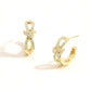 Madeline Love Clear, Gold 14K Gold Dipped CZ Pave Knot Hoop Earrings - Hair Accessories - desc