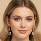 Madeline Love Gold Stainless Steel CZ Pave Industrial Link Drop Earrings