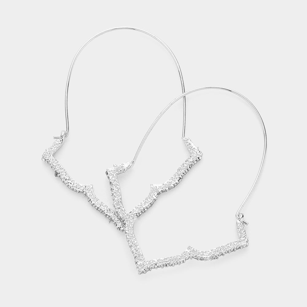 Madeline Love Rhodium Plated Brass Rhinestone Detail Triple Petal Earrings