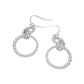 Madeline Love Silver Stone Pave Linked Metal Beaded Circle Drop Earrings - Hair Accessories - desc