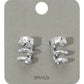 Madeline Love Rhodium Stone Paved Triple Hoop Cuff Earrings - Hair Accessories