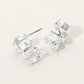 Madeline Love Rhodium Stone Paved Triple Hoop Cuff Earrings - Hair Accessories - desc