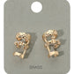 Madeline Love Clear, Gold Stone Paved Triple Hoop Cuff Earrings - Hair Accessories