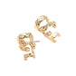 Madeline Love Clear, Gold Stone Paved Triple Hoop Cuff Earrings - Hair Accessories - extra