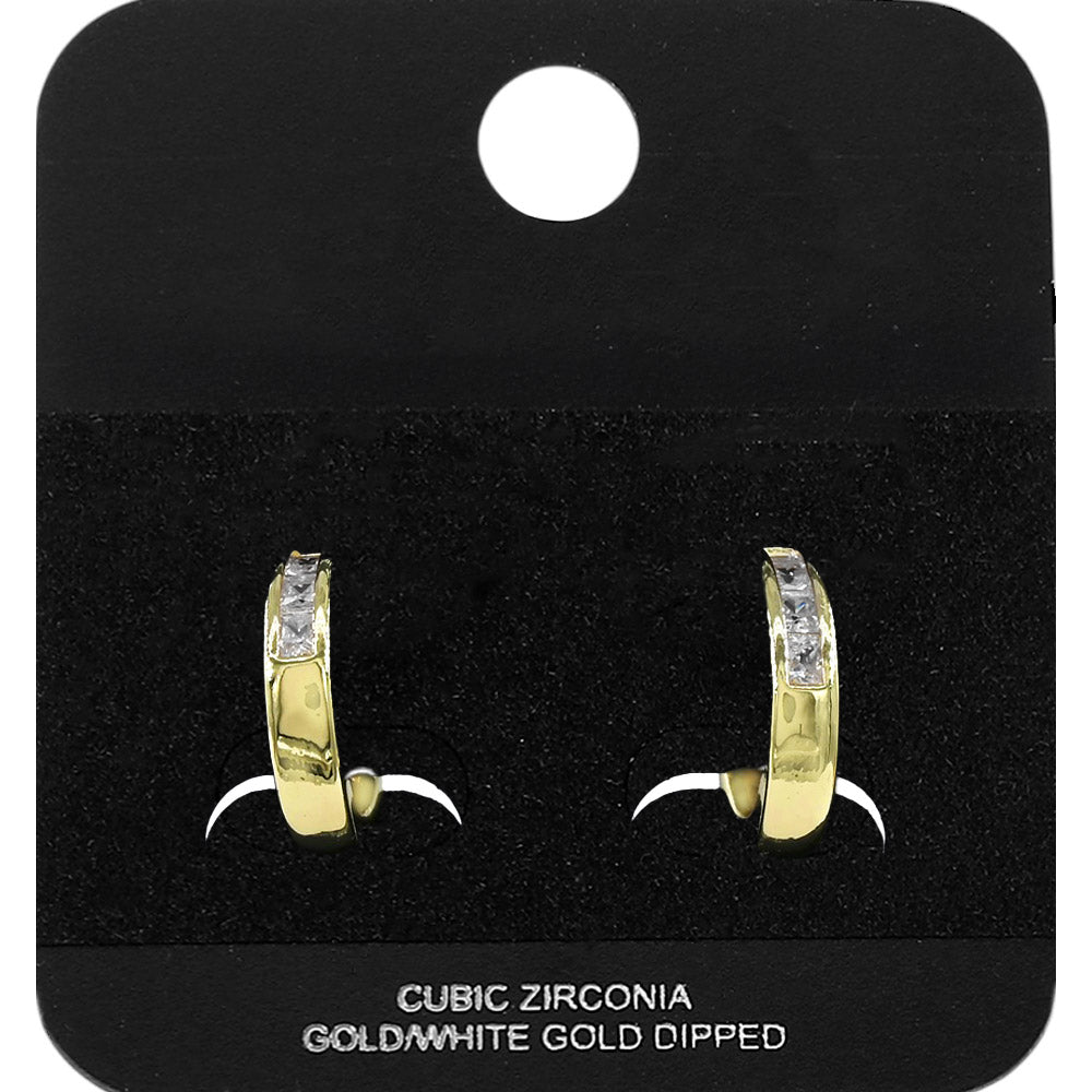 Madeline Love Gold Gold Dipped CZ Mini Open Hoop Earrings - Jewelry