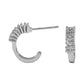 Madeline Love Rhodium White Gold Dipped Princess Cut CZ Around Mini Open Hoop Earrings - Hair Accessories - desc