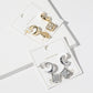Madeline Love Clear, Gold Gold Dipped CZ Stone Paved Quatrefoil Drop Dangle Mini Hoop Earrings - Hair Accessories - extra