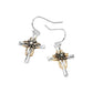 Madeline Love Clear, Two Tone Stone Accent Two Tone Cross Dangle Earrings - Hair Accessories - desc