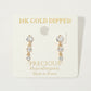 Madeline Love Gold 14K Gold Dipped Hypoallergenic Graduated Stone Link Drop Earrings - Hair Accessories - desc
