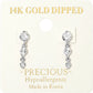 Madeline Love Rhodium 14K Gold Dipped Hypoallergenic Graduated Stone Link Drop Earrings - Hair Accessories