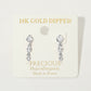 Madeline Love Rhodium 14K Gold Dipped Hypoallergenic Graduated Stone Link Drop Earrings - Hair Accessories - desc