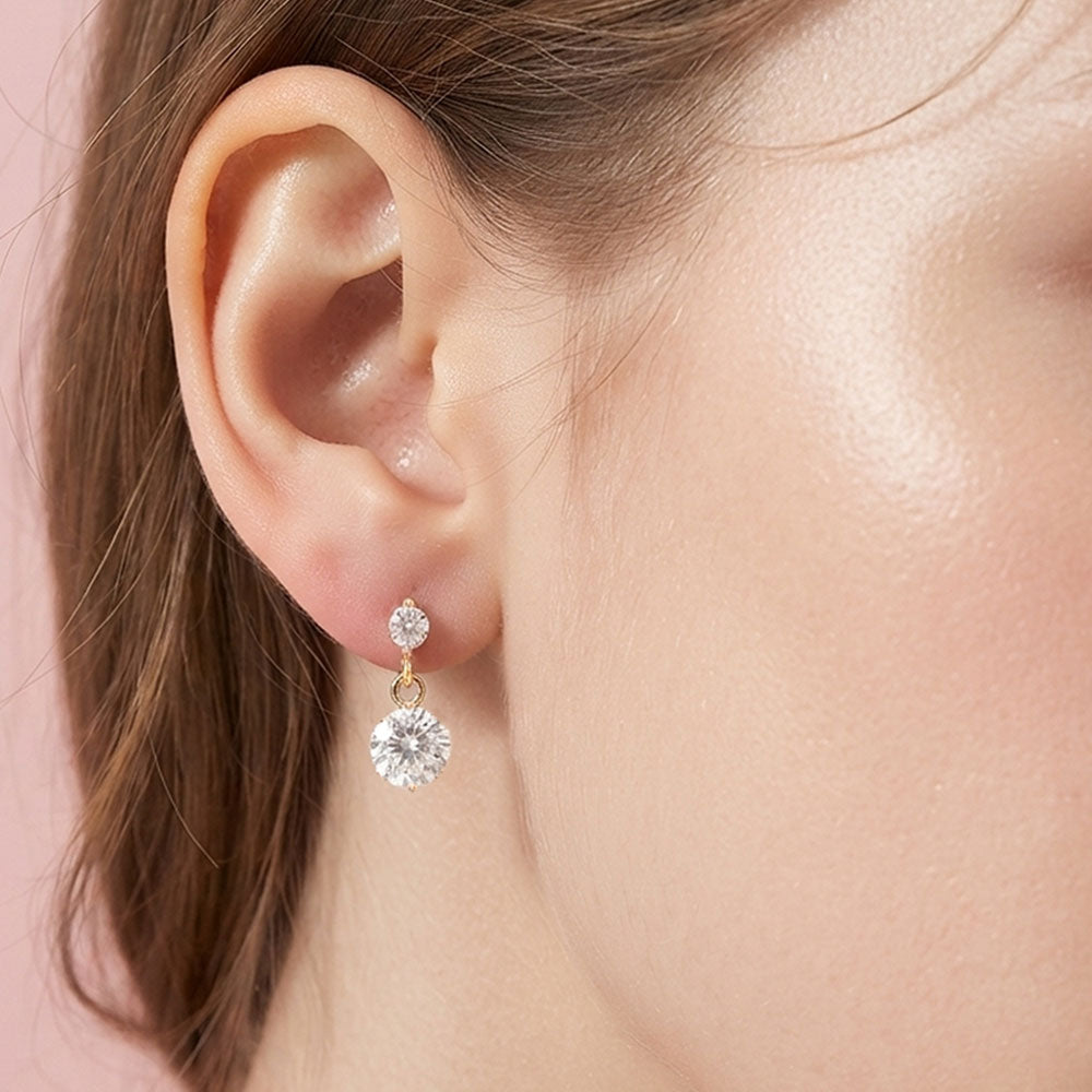 Madeline Love Gold 14K Gold Dipped Double CZ Drop Earrings