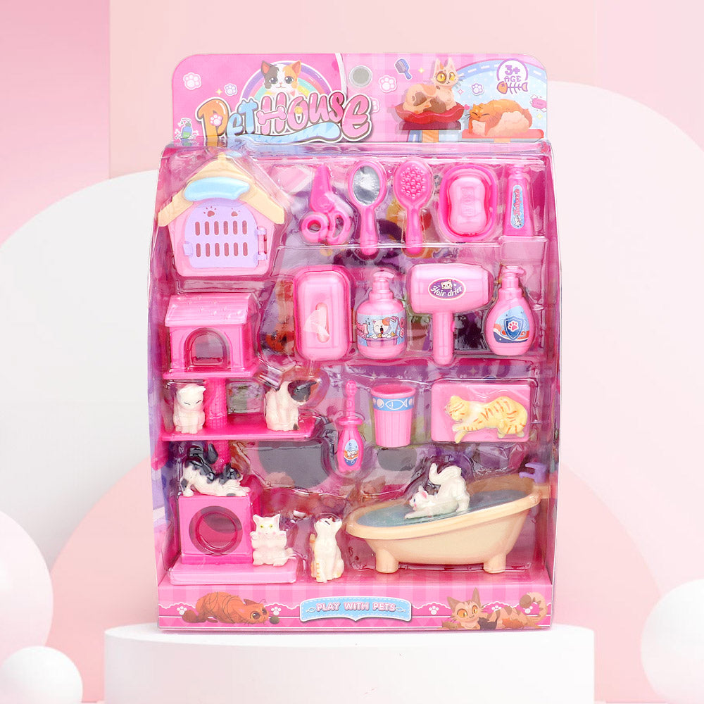 Madeline Love Pink Mini Pet House Carded Toy Play Set - Kids