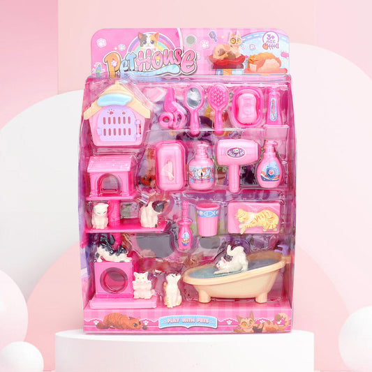 Madeline Love Pink Mini Pet House Carded Toy Play Set - Kids
