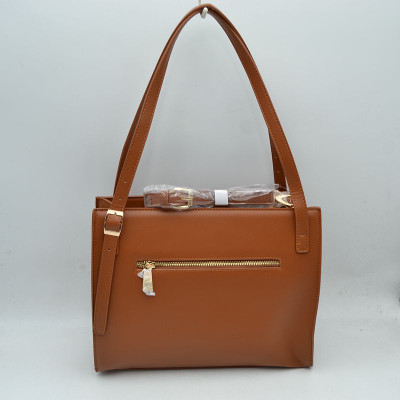 Geometric Envelope Flap Multi-Compartment Tote Bag with Long Shoulder Straps - Tote Bag