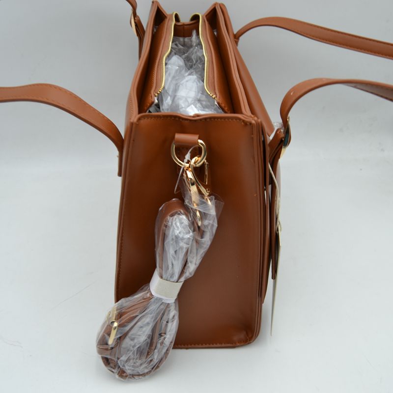 Geometric Envelope Flap Multi-Compartment Tote Bag with Long Shoulder Straps - Tote Bag