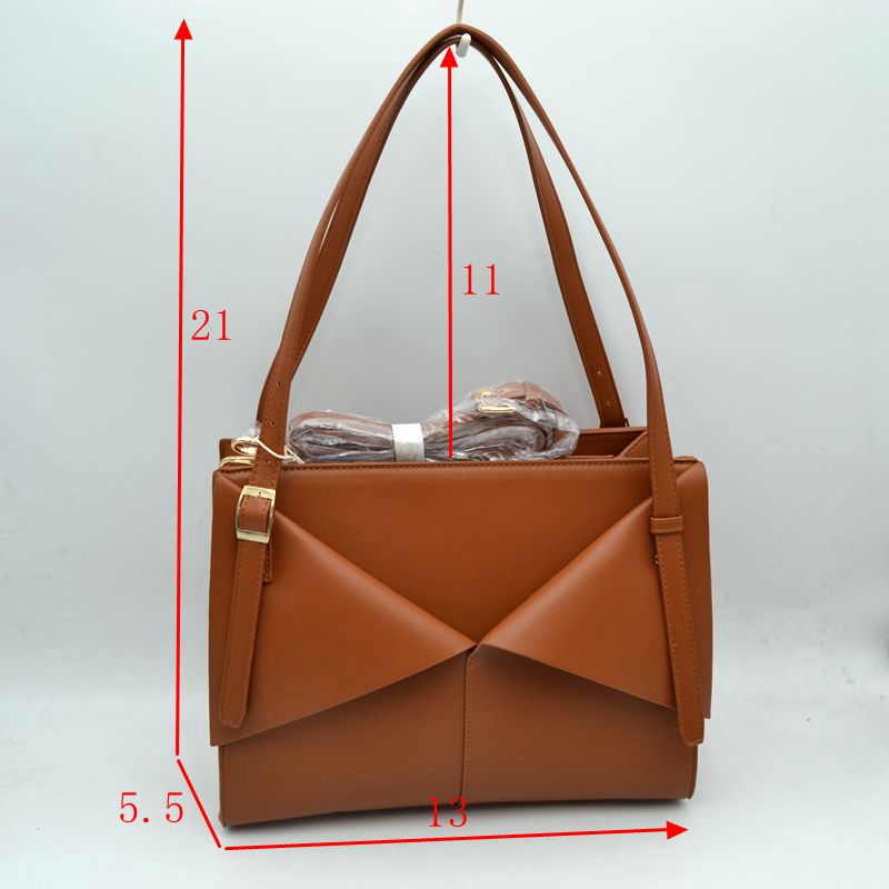 Geometric Envelope Flap Multi-Compartment Tote Bag with Long Shoulder Straps - Tote Bag