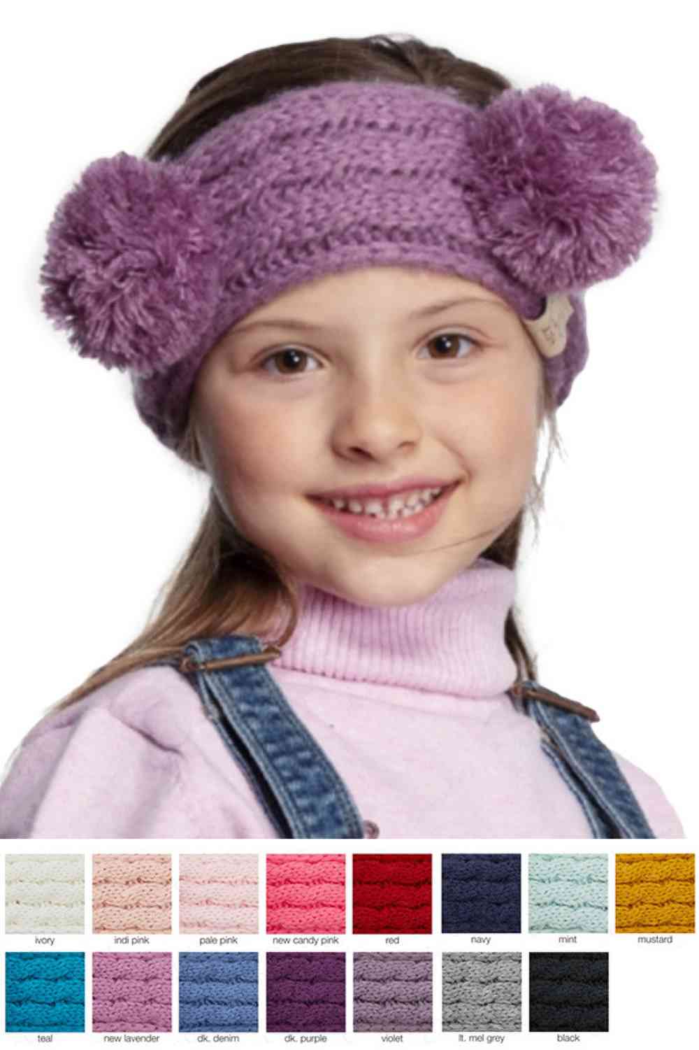 Main Cozy and playful, this double pom kids headband features a soft fuzzy lining that keeps little ones warm and comfortable. The vibrant pom-poms add a fun touch to any outfit, while the stretchy one-size fit grows with your child. Made from durable 100% acrylic, it's easy to care for and built to last through all their adventures.