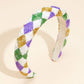 Mardi Gras Seed Beaded Headband is a must-have accessory for festive celebrations. Crafted with vibrant, colorful beads in traditional Mardi Gras hues, it adds a touch of fun and flair to any outfit. Ideal for parades, parties, and other special occasions, it’s perfect for elevating your festive style. 