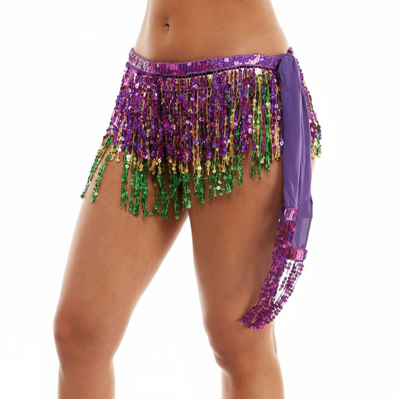 Multi Statement hip scarf skirt featuring layered fringe and shimmering movement that elevates dance, festival, and costume looks. Designed to tie easily at the waist for a flexible fit, it adds eye-catching texture and dynamic motion, making it a standout accessory for performance styling, themed events, and bold boutique collections.