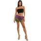 Multi Statement hip scarf skirt featuring layered fringe and shimmering movement that elevates dance, festival, and costume looks. Designed to tie easily at the waist for a flexible fit, it adds eye-catching texture and dynamic motion, making it a standout accessory for performance styling, themed events, and bold boutique collections.