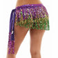 Multi Statement hip scarf skirt featuring layered fringe and shimmering movement that elevates dance, festival, and costume looks. Designed to tie easily at the waist for a flexible fit, it adds eye-catching texture and dynamic motion, making it a standout accessory for performance styling, themed events, and bold boutique collections.