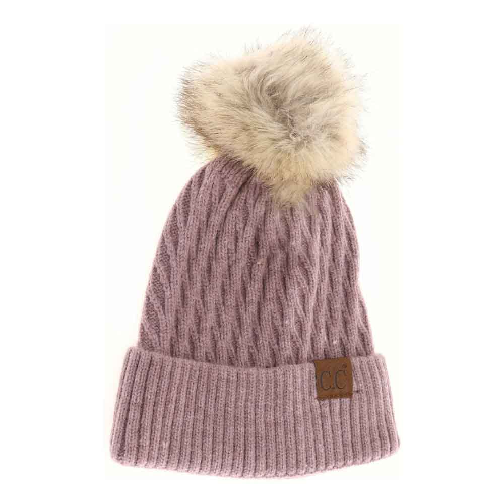 Mauve Solid Honey Comb Fur Pom C.C Beanie combines expert craftsmanship with functional design. Featuring a textured honeycomb knit, this beanie provides enhanced warmth and durability. The addition of a soft fur pom adds a sophisticated accent, elevating everyday winter wear. Designed to stretch for a comfortable, secure fit, it’s an ideal accessory for cold-weather protection without sacrificing style or performance. 