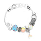 Antique Silver Metal Easter Bunny Enamel Egg Rainbow Bead Charm Bracelet features charming Easter bunny and enamel egg charms, complemented by a colorful rainbow of beads. This fun and festive bracelet adds a cheerful touch to your spring wardrobe, making it perfect for Easter celebrations or as a thoughtful holiday gift.