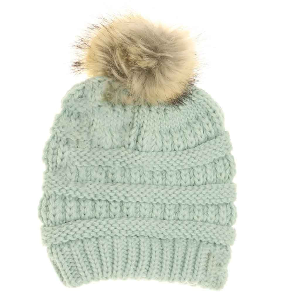 Mint Baby Fur Pom CC Beanie combines cozy comfort with stylish design, featuring a soft, fluffy fur pompom that adds a playful touch. Crafted for delicate skin, its gentle fabric keeps little heads warm without irritation. Ideal for everyday wear, this beanie offers both functionality and charm to keep your baby snug during cooler weather. 