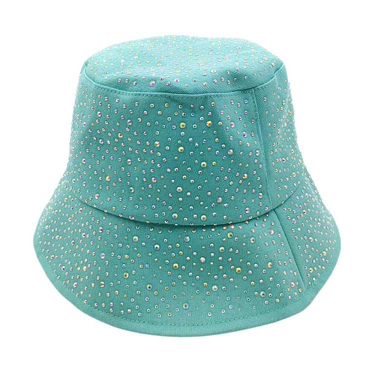 Mint Bling Bucket Hat, keep your styles on even when you are relaxing at the pool or playing at the beach. Large, comfortable, and perfect for keeping the sun off of your face, neck, and shoulders. Perfect summer, beach accessory. Ideal for travelers who are on vacation or just spending some time in the great outdoors.