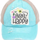 C.C BEE HAPPY PATCH VINTAGE PONY CAP - Mint - Pony Cap