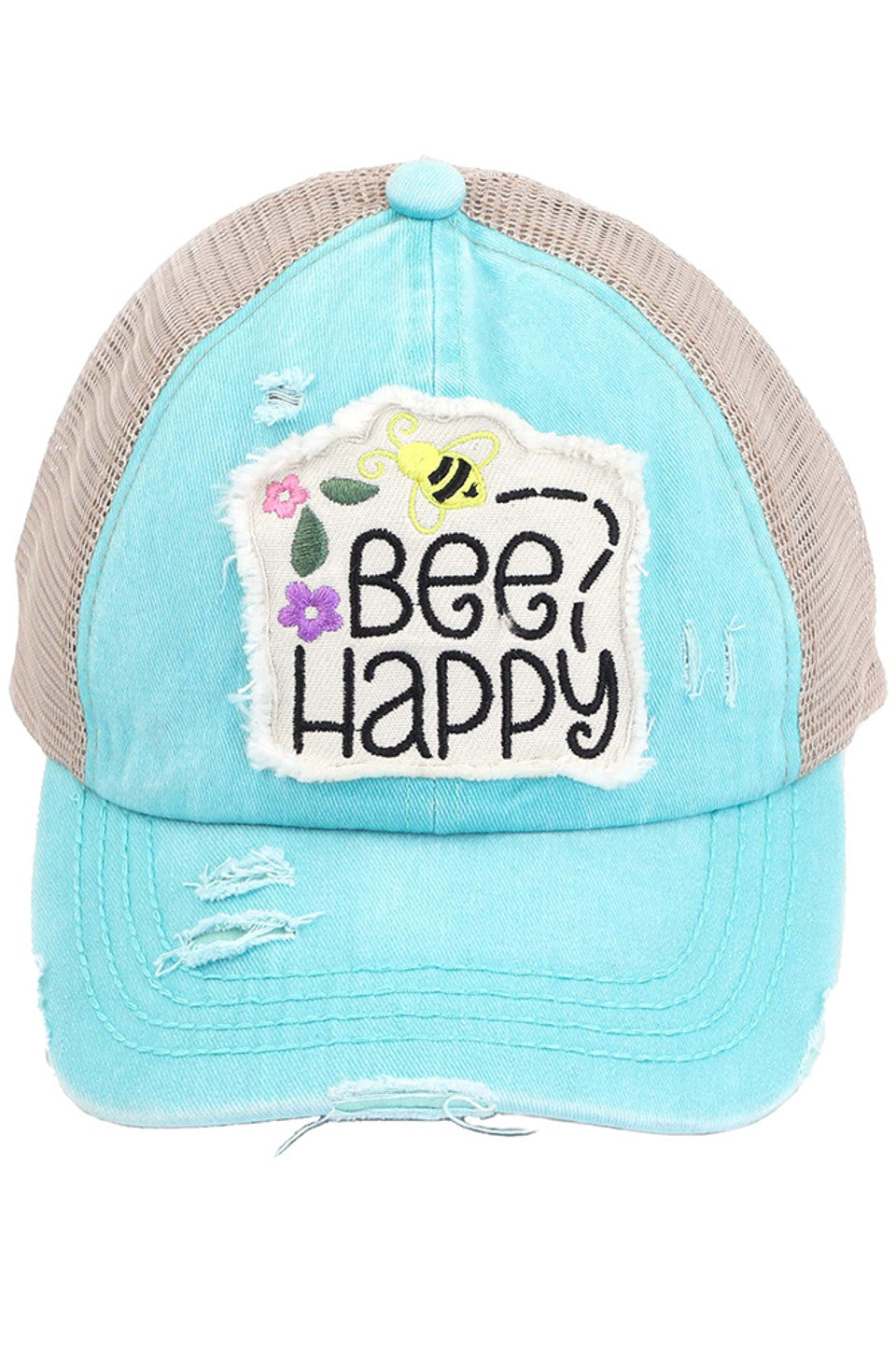 C.C BEE HAPPY PATCH VINTAGE PONY CAP - Mint - Pony Cap