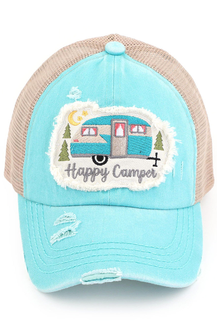 C.C HAPPY CAMPER PATCH VINTAGE PONY CAP - Mint - Pony Cap