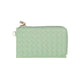Faux Leather Basket Weave Flat Card Holder Wallet with Wristlet - Mint - Wallets