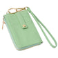 Faux Leather Basket Weave Flat Card Holder Wallet with Wristlet - Wallets