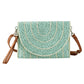 Mint Stitch Detailed Straw Crossbody Bag is a must-have for any fashion-forward individual. The intricate stitching adds a unique touch to the classic straw material. With its convenient crossbody design, this bag is perfect for hands-free carrying and the perfect accessory for any summertime outfit. 