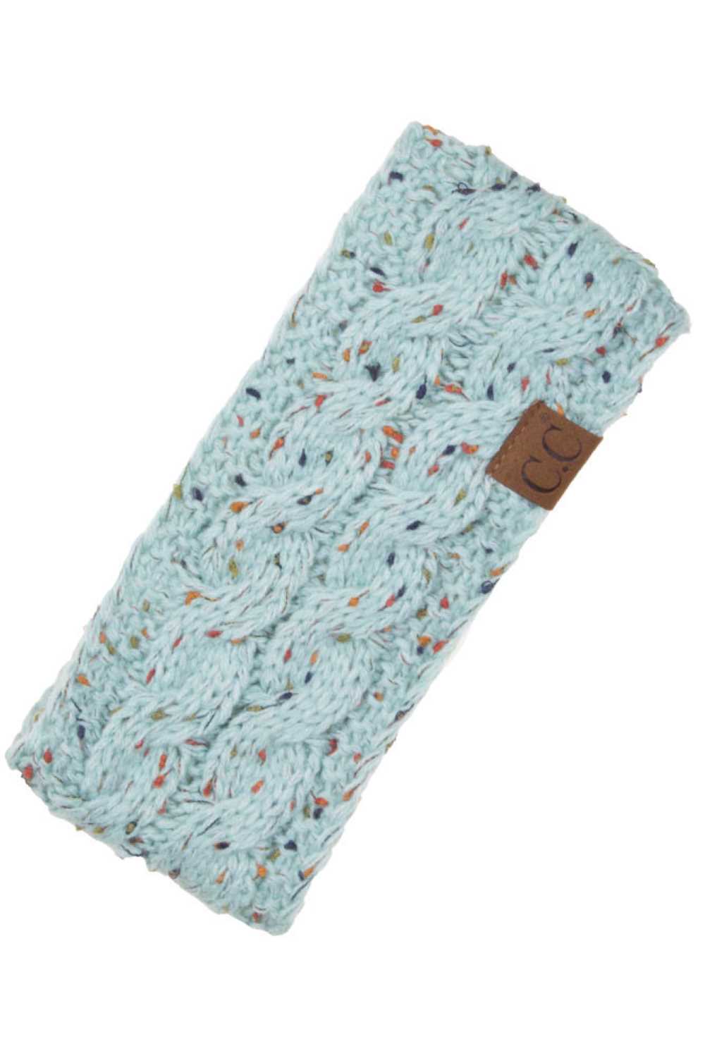 Mint Cozy up with the C.C Chunky Knit Confetti Sherpa Lined Headband, the perfect blend of warmth and style. Crafted from 100% acrylic, this headband features a chunky knit exterior with a soft sherpa lining for maximum comfort against your skin. The playful confetti pattern adds a fun pop of color to any winter outfit. One size fits most, making it an easy grab-and-go accessory for chilly days. Whether you're heading out for a quick errand or settling in for the season, this headband keeps you warm without