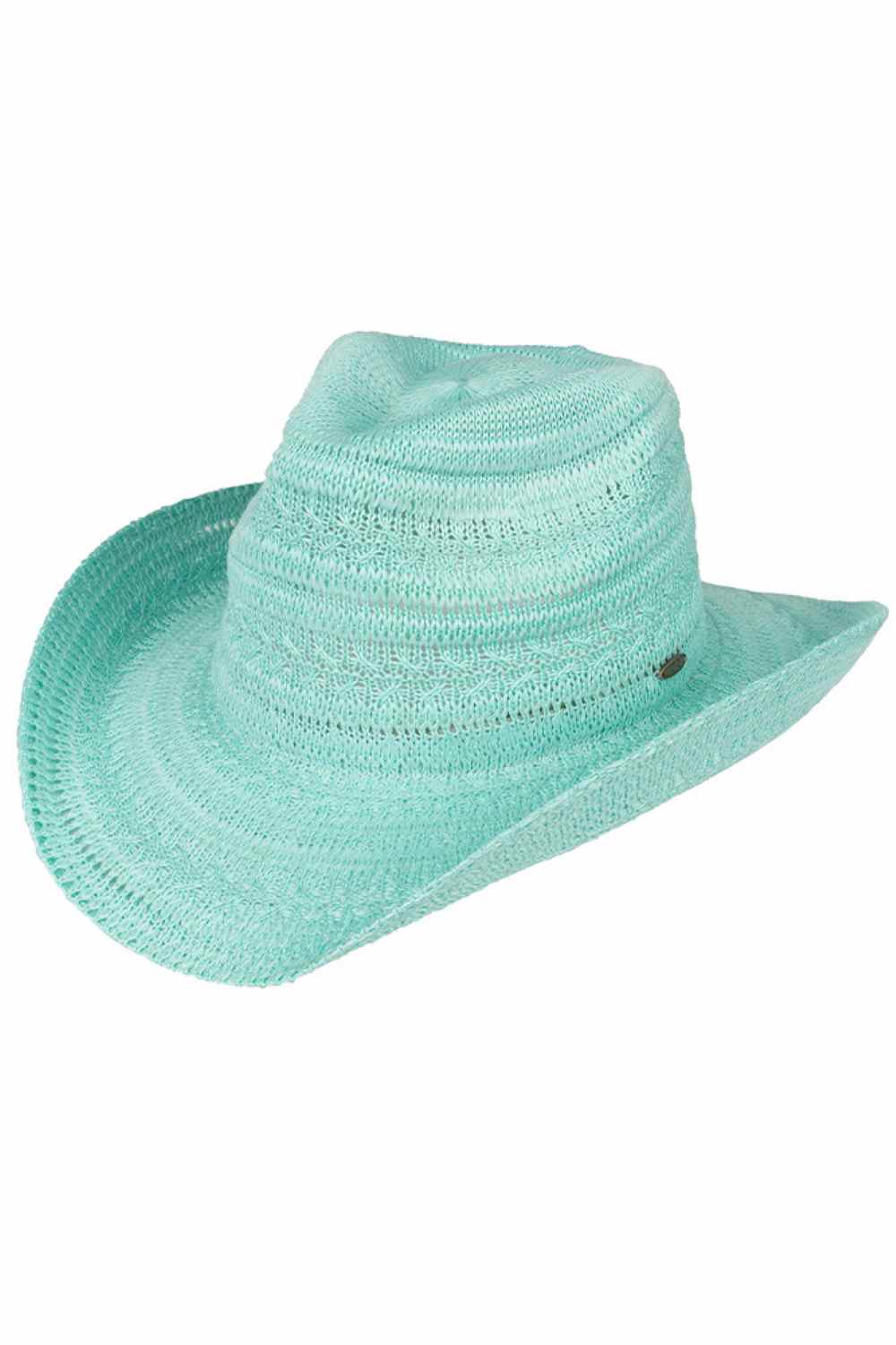 Mint Classic cowboy style meets cozy comfort with this C.C Pattern Knitted Solid Cowboy Hat. Crafted from soft knitted material, this one-size hat features a 3.25" brim and 4.5" crown for authentic Western flair. With a 22.6" circumference, it's designed for a comfortable, secure fit. Perfect for adding a touch of country charm to any outfit, whether you're hitting the ranch or the city streets.