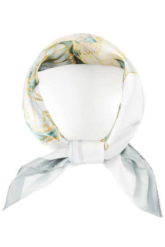 Mint Elevate your accessory game with this versatile Flower Pattern Print Bandana Scarf. Crafted from 100% lightweight polyester, it features a beautiful floral design that complements any season and style. The silky-smooth fabric drapes elegantly, making it perfect for wearing around your neck, tying in your hair, or styling as a headwrap. At 27.5" x 27.5", it offers the ideal size for endless styling possibilities. Whether you're dressing up a casual outfit or adding a pop of color to your look, this all-