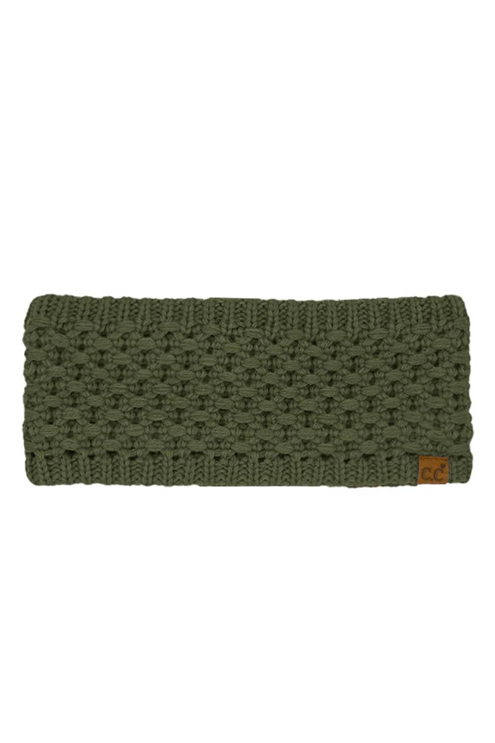 Moss Stay warm and stylish with this cozy C.C Cross Cell Stitch Knit Winter Headwrap. Crafted from soft 100% acrylic, this versatile headband features a textured cross cell stitch pattern that adds visual interest to any winter outfit. Measuring 10.25" x 4", it offers a comfortable one-size-fits-most fit perfect for keeping ears and forehead protected during cold weather. Ideal for outdoor activities, casual wear, or layering under hats for extra warmth.