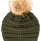 Moss Stay warm and cozy with this classic C.C Pom Pom Knit Beanie, crafted from 100% soft acrylic for all-day comfort. The ribbed knit design adds texture and durability, while the signature pom pom on top brings a playful touch to any winter outfit. One size fits most, making it the perfect accessory for everyone. Ideal for cold weather adventures or casual everyday wear.