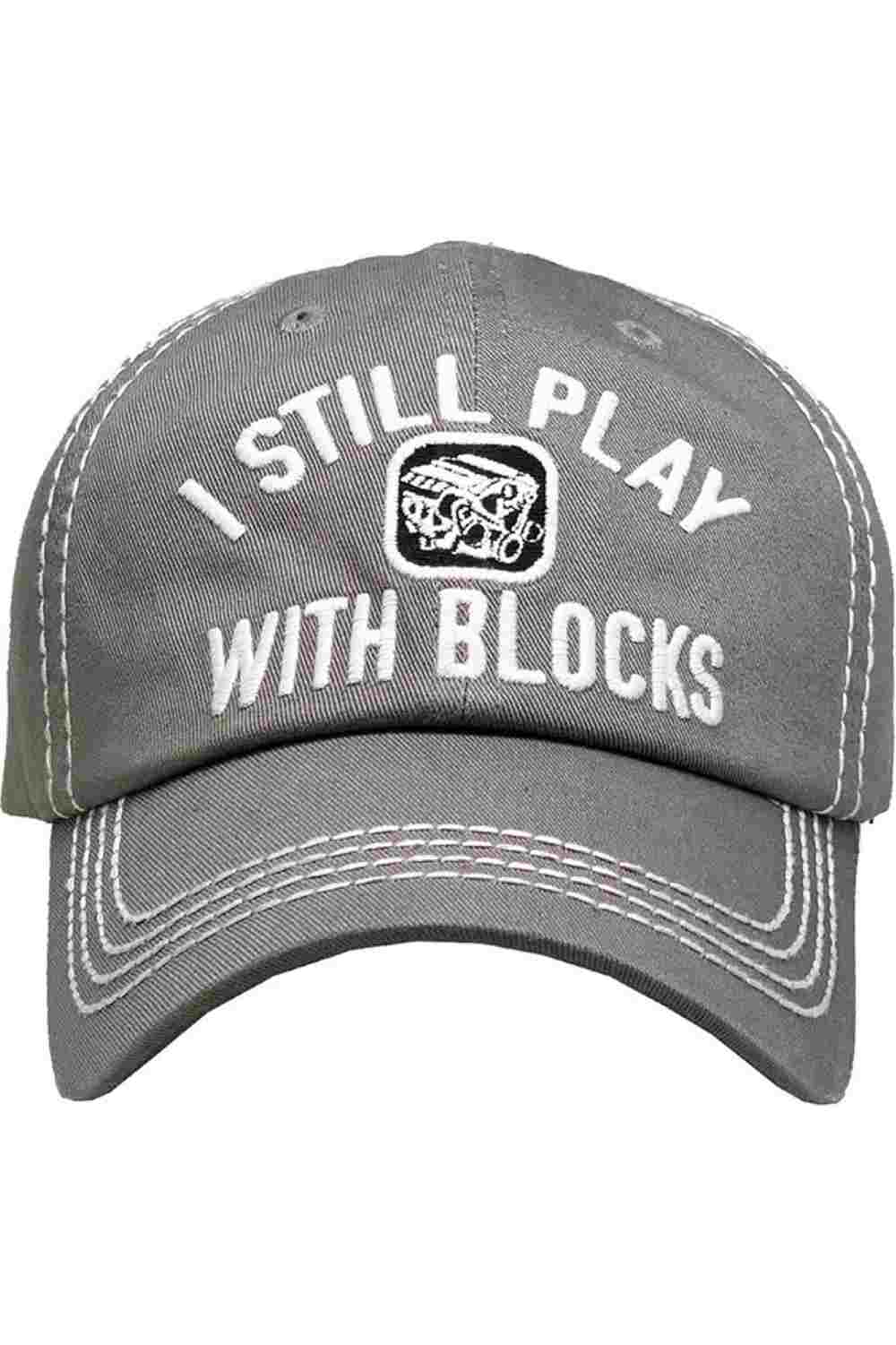 Moss Show off your playful side with the I Still Play Blocks Vintage Baseball Cap, featuring a distressed finish and classic curved brim for effortless everyday style. Made from soft, breathable cotton with an adjustable back strap, this cap offers a comfortable fit while adding a fun retro touch to any casual outfit.