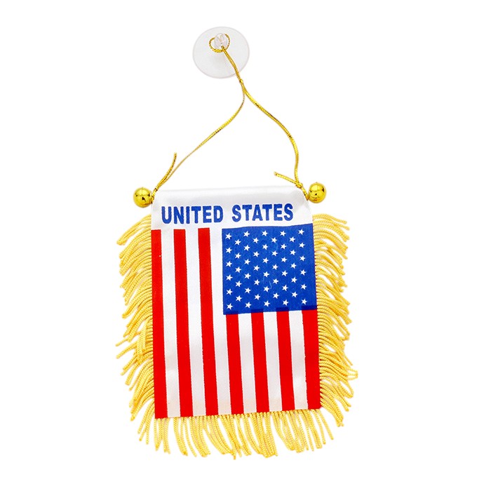 12 PCS - American flag mini banners with suctions - Multi - Banner