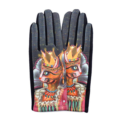 Multi-2 Cat Printed Smart Gloves are the purrfect solution for keeping your hands warm and connected on cold days. Made with touch screen sensitive fingertips, you can easily use your phone or tablet without taking them off. The adorable cat print adds a fun touch to any outfit.