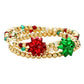 Multi 3PCS Christmas Bow Accented Metal Ball Stretch Bracelet, set is the perfect gift for this holiday season. Each one is crafted with a unique bow design and metal ball accents for a fashionable, eye-catching look. Show your love to your favorite people by giving this Bracelet as a Christmas gift!