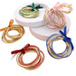 5PCS Glitter Jelly Tube Metal Elastic Layered Bracelets