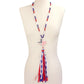Multi American USA Flag Texas State Map Mesh Fabric Tassel Link Necklace is a perfect way to show off your state pride and patriotism. The intricate mesh fabric design and tassel link add a unique touch, while the American flag and Texas state map showcase your love for your country and home. This necklace is made with high-quality materials and a stylish and meaningful addition to your accessory collection.